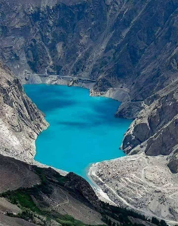 Drone view of attabad lake