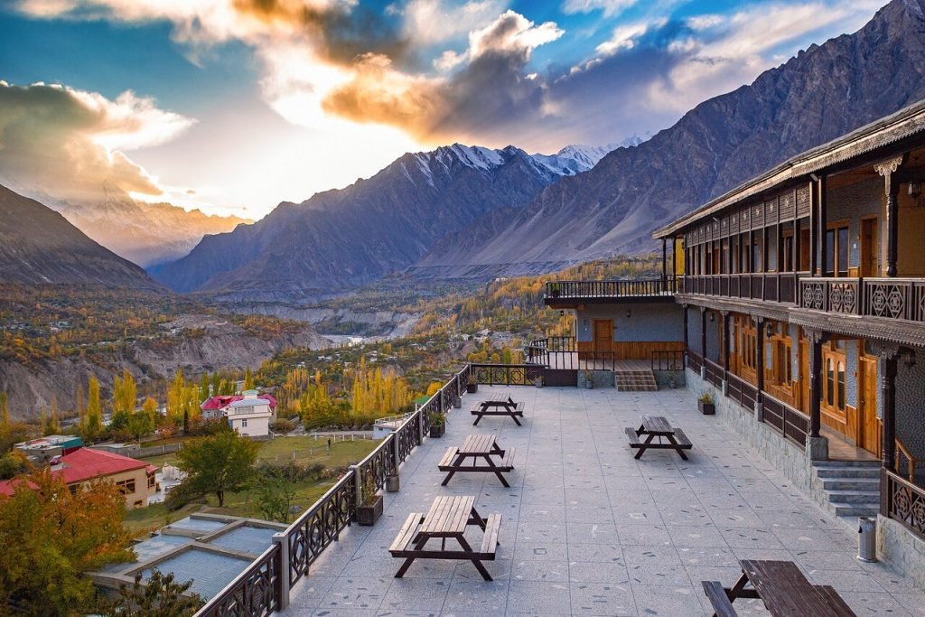 Scenic view of Hunza from Room Dastann