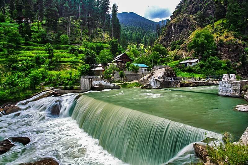 Kutton waterfall is located in Nellum Valley Azad Kashmir, Pakistan