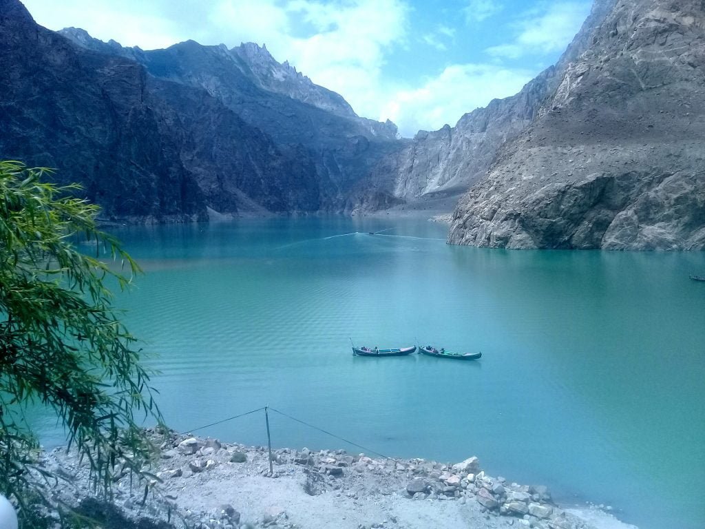 Boat running in attabad lake